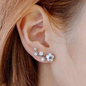 Hypoallergenic‎ Crawling Earring Silver Color NWT
